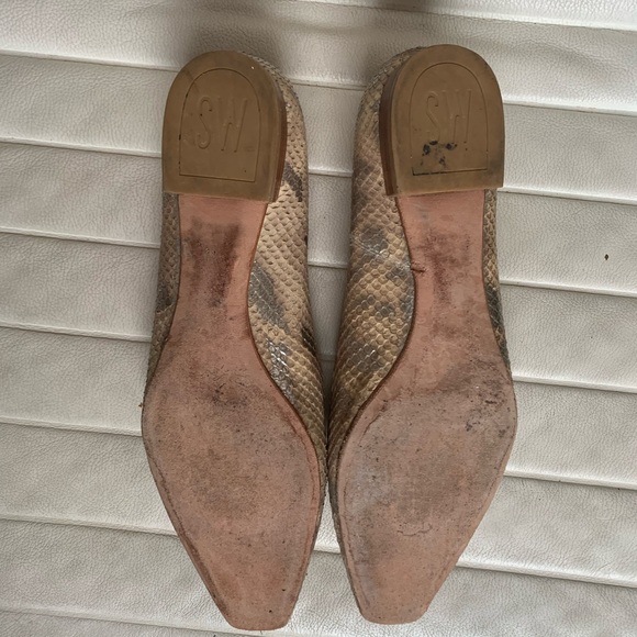 Stuart weitzman metallic snake textured flats - Picture 3 of 4